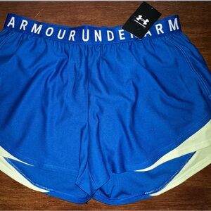 Under Armour Royal Blue Women's Athletic Shorts with White Trim